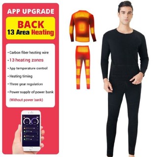 New 1 set Winter Heated Underwear USB Electric Power Heating Warm Tops Pants