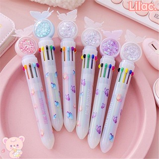 Lilac ปากกาลูกลื่น ลายผีเสื้อ 10 สี สําหรับโรงเรียน สํานักงาน