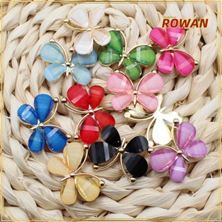 ROWANS 10 ชิ้น กระจกสี น่ารัก DIY โลหะผสม เครื่องประดับ อุปกรณ์