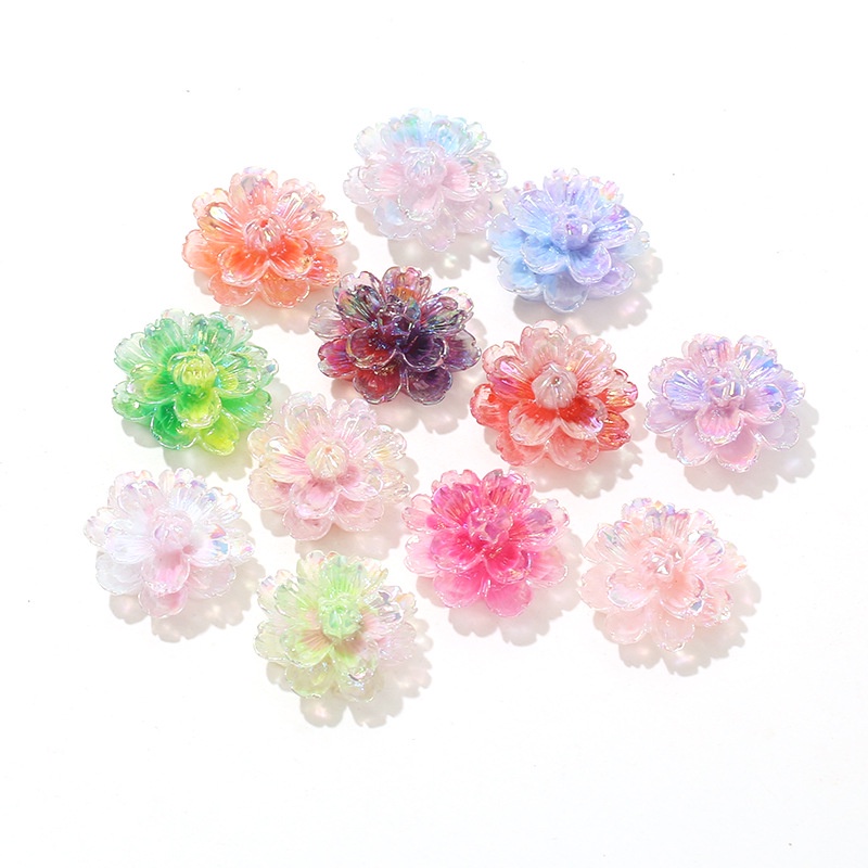 10 ชิ้น / เซต สองชั้น ชุบ ดอกเบญจมาศ ด้านหลังแบน Diy ที่คาดผม เชือกผม ครีมเจล เคสโทรศัพท์ อุปกรณ์ตกแต่งถ้วยน้ํา - รูปที่ 3