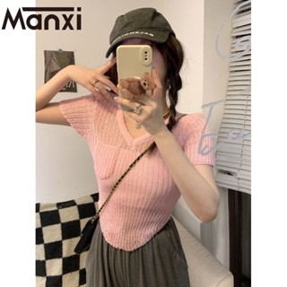 Manxi เสื้อเชิ้ตผู้หญิง เสื้อแฟชั่นผู้หญิง สะดวกสบาย  มีความรู้สึกของการออกแบบ  A99J2OK