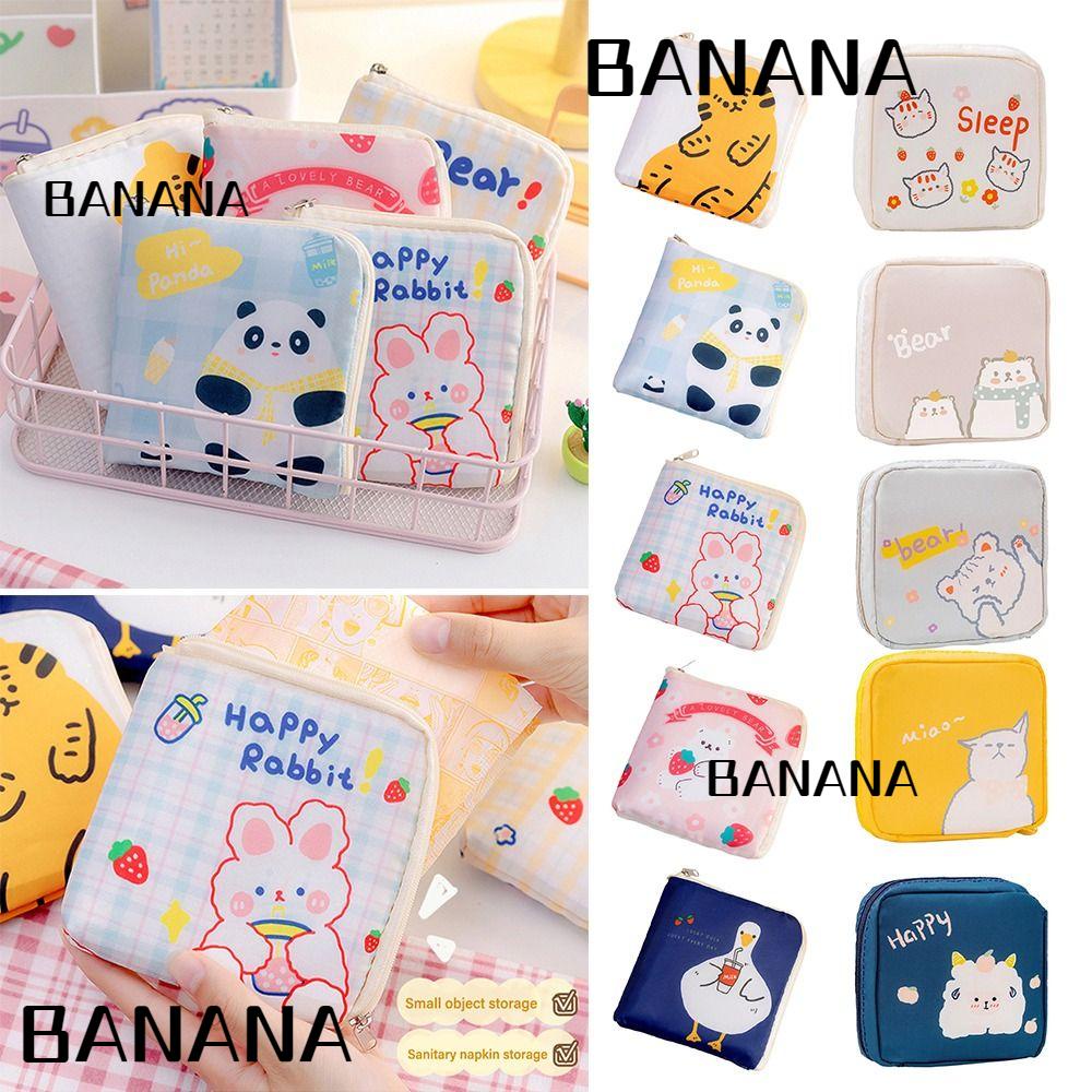 Banana1 กระเป๋าใส่ผ้าอนามัย แบบพกพา น่ารัก ที่เก็บเครื่องสําอาง ผ้าอนามัย กระเป๋าใส่เหรียญ