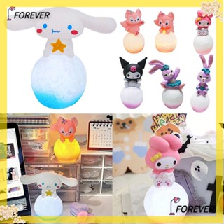 Forever โคมไฟกลางคืน LED รูปการ์ตูน Melody Cinnamoroll Lingna Beier สําหรับตกแต่งบ้าน ออฟฟิศ