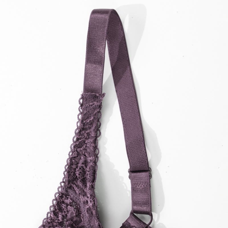 Softrhyme ชุดชั้นในลูกไม้ ไม่มีซับใน หรูหรา กึ่งโปร่ง ชุดชั้นในสตรี 34C-44C 36D-46D เต็มคัพ - รูปที่ 4