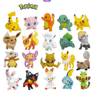 โมเดลตุ๊กตาฟิกเกอร์ Pokemon Pikachu Squirtle Bulbasaur Charmander Vulpix Eevee Abra Litten ขนาด 3-9 ซม. ของเล่นสําหรับเด็ก