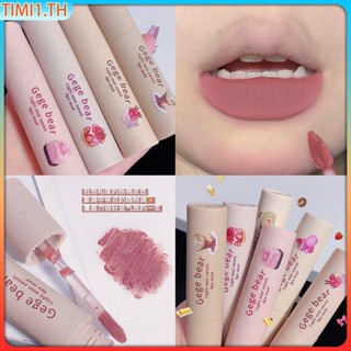 Gege Bear Matte Lipstick Milk Cake Lip Glaze Lip Mud Velvet Soft Mist Easy To Color Waterproof Long-last Lip Gloos | ลิปกลอส เวลา1