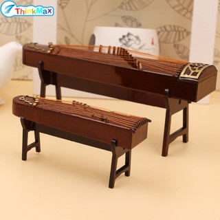 โมเดลเครื่องดนตรีไม้ Guzheng ขนาดเล็ก สําหรับตกแต่งบ้านตุ๊กตา