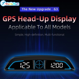 เครื่องวัดระยะทางดิจิทัล Gps Hud Head Up Display Hd พร้อมไฟตรวจจับ สําหรับรถยนต์