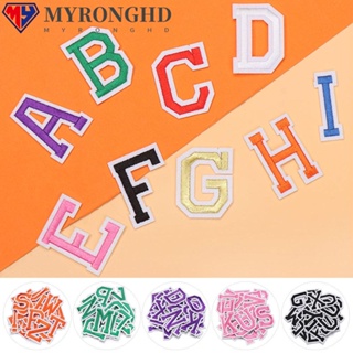 Myronghd แผ่นแพทช์ ปักลายตัวอักษร สําหรับติดตกแต่งเสื้อผ้า หมวก 26 ชิ้น