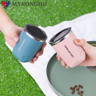 Myronghd แก้วกาแฟสแตนเลส ทนความร้อน แบบพกพา 300 มล.