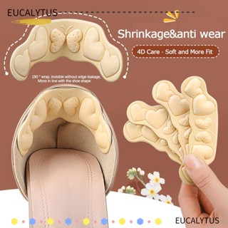 EUTUS สติกเกอร์หนัง Pu ป้องกันส้นเท้า ปรับขนาดได้ ป้องกันการขัดถู