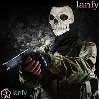 Lanfy หมวกกันน็อค หน้ากากโครงกระดูกผี แบบเต็มหน้า เหมาะกับเทศกาลฮาโลวีน สําหรับผู้ชาย และผู้หญิง