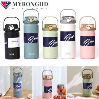 Myronghd แก้วน้ําสเตนเลส มีฉนวนกันความร้อน ความจุขนาดใหญ่ 1000 มล.