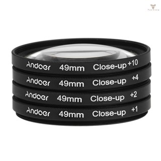 Fw Andoer 49mm Macro Close-Up Filter Set +1 +2 +4 +10 with Pouch for    DSLRs