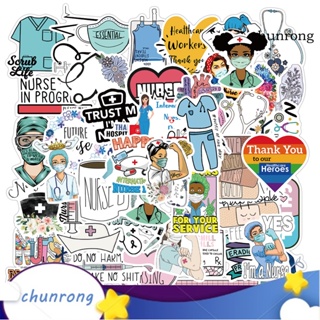 Chunrong สติกเกอร์ ลายการ์ตูนกราฟฟิตี้ มีกาวในตัว กันน้ํา สําหรับตกแต่งแก้วน้ํา ขวดนม DIY 50 ชิ้น