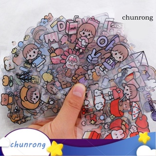 Chunrong สติกเกอร์ ลายการ์ตูนอนิเมะ PET สําหรับตกแต่งสมุดภาพ 100 ชิ้น