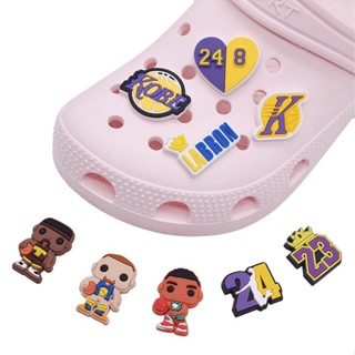 CROCS อุปกรณ์เสริม จี้การ์ตูน Nba Jibbitz James Jibits Charm Pinn Kobe Jibitz สําหรับตกแต่งรองเท้าบาสเก็ตบอล