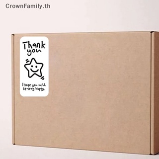 [CrownFamily] สติกเกอร์ฉลาก Thank You น่ารัก สําหรับตกแต่งกล่องของขวัญ ห่อเบเกอรี่ 100 ชิ้น -25 แผ่น [TH]