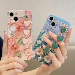 เคสโทรศัพท์มือถือ ลายภาพวาดสีน้ํามัน รูปดอกไม้ พร้อมสายคล้องมือ สําหรับ Samsung A13 4G 5G A04S A04 A04E A12 4G 5G F12 A03 Core A03S A02S A02 A01 A11