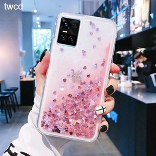 เคสโทรศัพท์ สําหรับ Realme 10 9 9i 8 7 6 5 5i 5s 6i Pro C3 5G Pro Plus มือถือแบบนิ่ม มีทรายไหล กันกระแทก สีชมพู