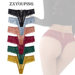 Zxyouping ผู้หญิง ลูกไม้ จีสตริง เซ็กซี่ เอวต่ํา T กางเกงในด้านหลัง S-XL หญิง กลวง ชุดชั้นในจีสตริง สบาย บิกินี่ ใส ผ้าพันแผล ชุดชั้นใน