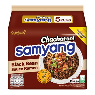 Samyang มาม่าเกาหลี รสถั่วดำ น้ำมันมะกอกต้นตำหรับแบบแห้ง Samyang Chacharoni black bean sauce Ramen