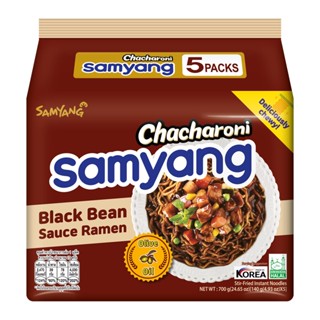 Samyang มาม่าเกาหลี รสถั่วดำ น้ำมันมะกอกต้นตำหรับแบบแห้ง Samyang Chacharoni black bean sauce Ramen