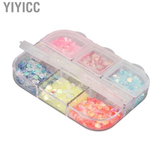 Yiyicc Nail Art Glitter Flakes Attachable Holographic Style B Eco Friendly Shinny Female Sequins for Festival Lady