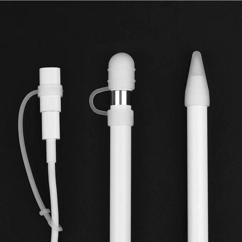 สําหรับ Apple Pencil - ปากกาแท็บเล็ต 3 In 1 Anti Lost Soft เคสซิลิโคนฝาครอบ Nib Cap Holder สายกันฝุ่นอะแดปเตอร์ Tether