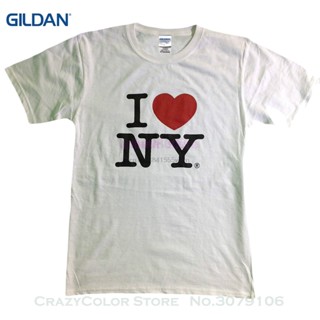 เสื้อยืดแขนสั้น พิมพ์ลาย I Love Ny New York สีขาว สําหรับผู้ชาย