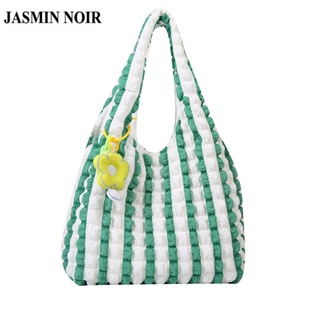 Jasmin NOIR กระเป๋าสะพายไหล่ กระเป๋าถือ ผ้าฝ้าย ขนาดใหญ่ สําหรับสตรี