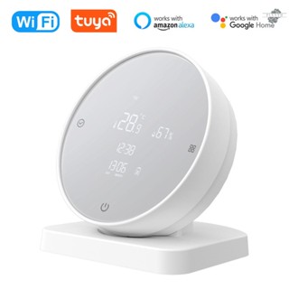 {fly} Tuya WIFI เครื่องตรวจจับอุณหภูมิและความชื้น หน้าจอ LCD แบบชาร์จ USB สําหรับห้องเด็ก