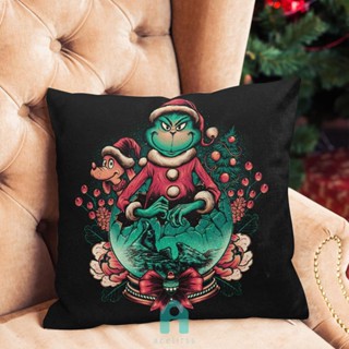 ปลอกหมอนปักครอสติช พิมพ์ลาย The Grinch 11CT สําหรับตกแต่ง [Acelit.th]