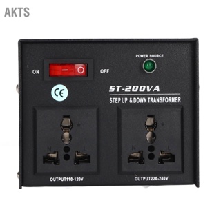 AKTS ตัวแปลงแรงดันไฟฟ้า 200W Step Up Buck Transformer สำหรับอุปกรณ์ไฟฟ้า 110V‑120V 220V‑240V