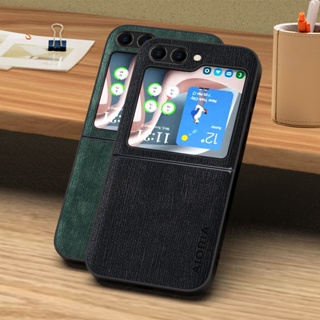 เคสโทรศัพท์หนัง ฝาพับ ลายไม้ สําหรับ samsung galaxy z flip 5 5G Flip5 Flip4 Flip3 galaxy z flip 5