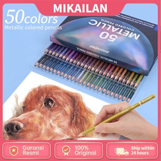 Brutfuner ดินสอสีไม้เมทัลลิก 50 สี สําหรับวาดภาพ ระบายสี ศิลปิน