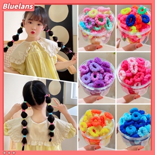 Bluelans ยางรัดผม ใส่สบาย สีพื้น สําหรับผู้หญิง 100 ชิ้น