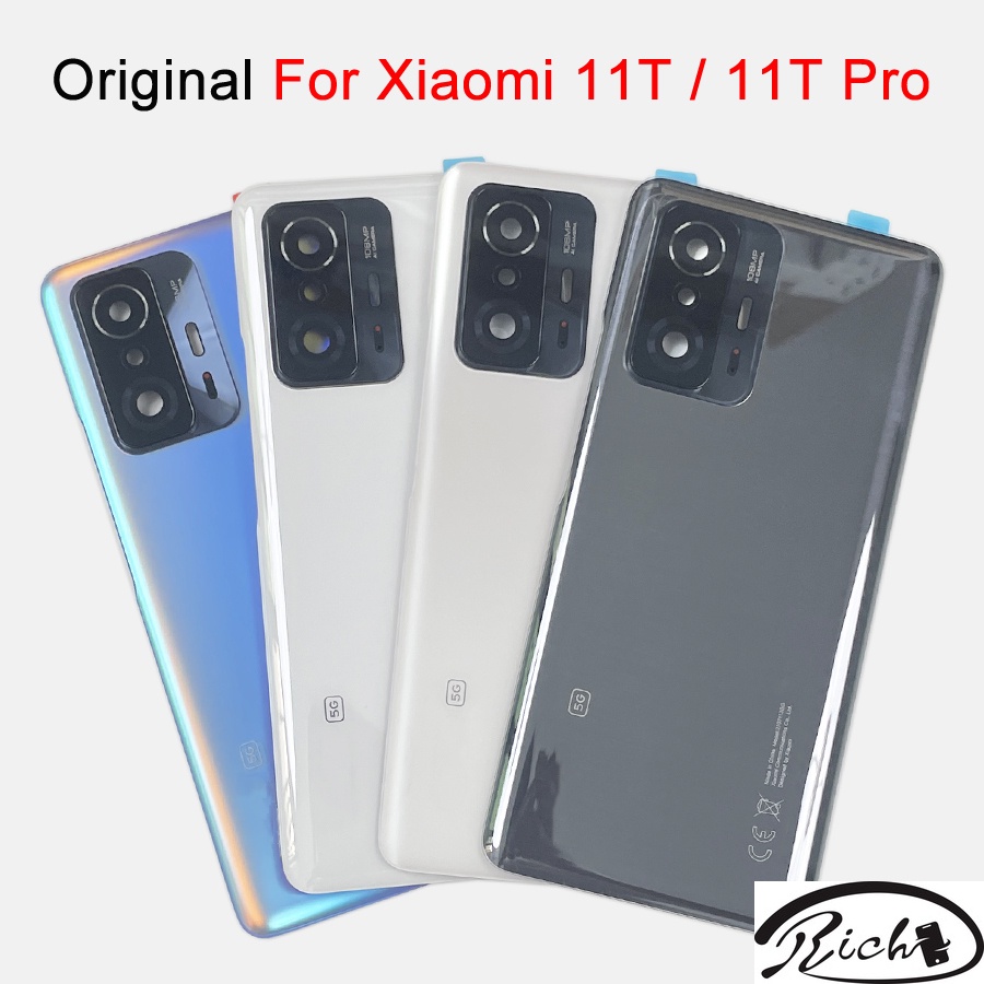 ฝาครอบแบตเตอรี่ด้านหลัง พร้อมเลนส์ สําหรับ Xiaomi 11t Pro Mi 11t 5G