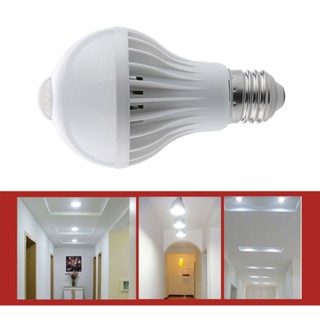 หลอดไฟ LED 9W E27 PIR Motion Sensor 220V หลอดไฟอัจฉริยะอัตโนมัติ PIR