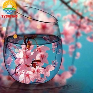 [Tyoufs.Th] ชุดงานจิตรกรรมเม็ดบีด ทรงเพชรกลม 5D DIY รูปถ้วย Myrtle สําหรับตกแต่งบ้าน
