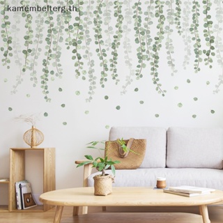 Kam สติกเกอร์ไวนิล ลายใบไม้สีเขียว DIY สําหรับติดตกแต่งผนังบ้าน ห้องนั่งเล่น TH