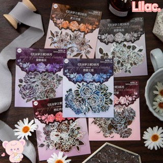 Lilac สติกเกอร์ PET ลายดอกไม้ หลากสี สําหรับติดตกแต่งสมุดภาพ งานฝีมือ DIY 120 ชิ้น