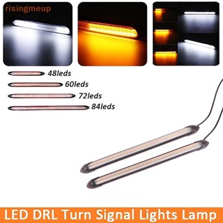 [risingmeup] ใหม่ แถบไฟเลี้ยว LED 12V 1 คู่ สําหรับรถยนต์