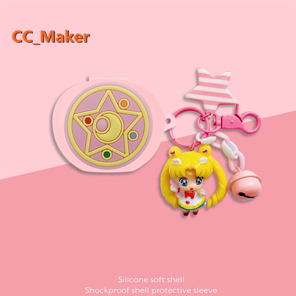 For EDIFIER NeoBuds Pro2 Case Cute Sailor Moon Keychain Pendant Cartoon NeoBuds Pro Silicone Soft Ca
