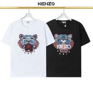 Kenzo เสื้อยืดแขนสั้น แขนห้าส่วน ปักลายหัวเสือ ทรงหลวม ของแท้ 100% แฟชั่นฤดูร้อน สําหรับผู้ชาย คู่รัก