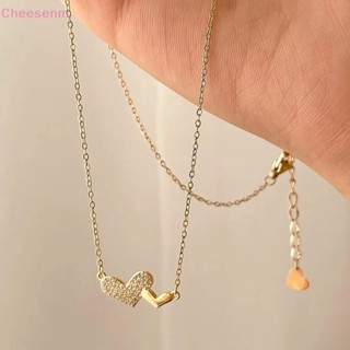 สร้อยคอโซ่ จี้รูปหัวใจ ฝังเพชร เครื่องประดับ สําหรับผู้หญิง