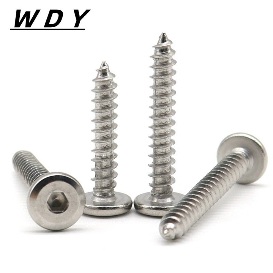 [จัดส่งด่วน 1] M4/M5/M6/M8/M10 สกรู เกลียวปล่อย  หัวจมแบน หัวกลมแบน งานเฟอร์ฯ สแตนเลส 304 เกลียวมิล หยาบ / Round Flat Hex Tapping Screw SUS304 ราคา ถูกที่สุด ดีลบีเคเค แกลเลอรีภาพที่ 7