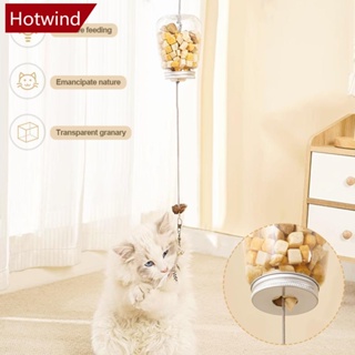 Hotwind ของเล่นสัตว์เลี้ยง แมว แบบโต้ตอบ ขนนก พร้อมกระดิ่งแขวน ประตู เชือก ที่ให้อาหาร แมว D7O8