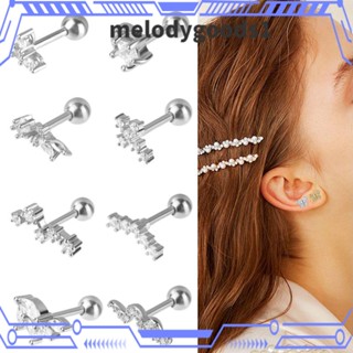 Melodygoods1 CZ จิวเจาะหู แฟชั่น สีเงิน สีทอง ดาว ดวงจันทร์ หัวใจ ผู้หญิง เครื่องประดับร่างกาย