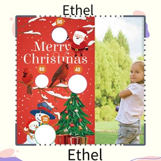 Ethel1 ธงแบนเนอร์ ลายสโนว์แมน ซานต้าครอส 2022 โยนธงเกม ปลอดภัย สําหรับปาร์ตี้คริสต์มาส